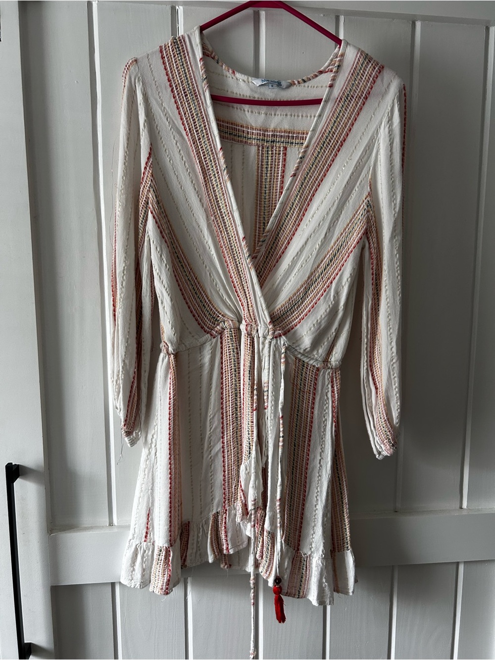 Boho Cream and White Striped Sundress